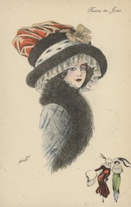 Reine du Jour, Pretty Girl with Large Hat and Ruff by Xavier Sager