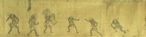 A Night Excursion of the Drunken Zhong Kui and his Sister by Yan Geng