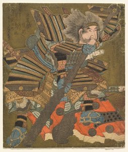 Asahina Storming the Gate, from the Series Three Stormings by Yashima Gakutei