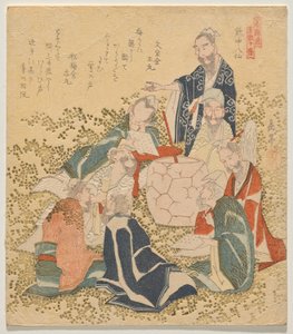 Eight Drunken Immortals, from the series Ten Famous Numbers by Yashima Gakutei