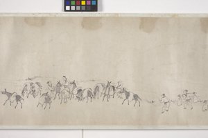 One-Hundred Donkeys Transporting Grain, Handscroll, c.1700