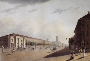 The Great Gostiny Dvor Merchant Yard in St Petersburg by Yermolai Ivanovich Yesakov