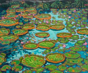 Waterlily Pond Blue by Yue Zeng