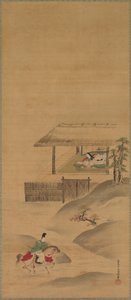 Minamoto no Nakakuni Visits Lady Kogo by Yukinobu Kiyohara