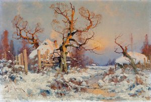 Winter Landscape in the Evening Sun by Yuly Klever