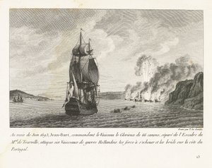Jan Bart Attacks Six Dutch Ships off the Coast of Portugal, 1693 by Yves Marie Le Gouaz
