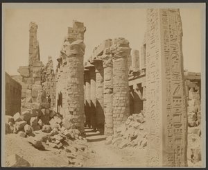 Karnak, Obelisk Touthmes I and Colonnade of the Hall by Zangaki