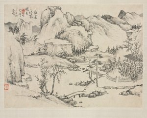 Landscape Album in Various Styles: Scenery of Mt. Changbai after Huang Gongwang by Zha Shibiao