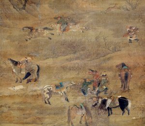 Mongolian Rider Chasing a Horse (detail) by Zhao Mengfu Chao Meng Fu or