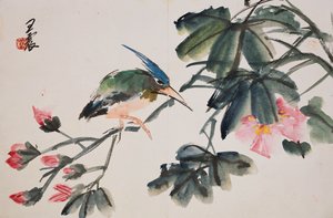 Leaf from an album of flower & bird paintings