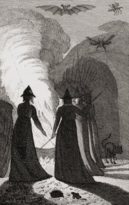 A Coven of Witches around a Cauldron by . .