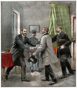 Alfred Dreyfus with his lawyers by . .