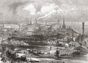 Birmingham, West Midlands, England in the late 19th century, from Our Own Country published 1898 by Ferdinand Georg Waldmuller