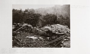 Breastworks on Little Round Top Hill, Gettysburg, Pennsylvania, July 1863 by Ferdinand Georg Waldmuller
