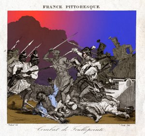 Combat in Madagascar (engraving) by . .