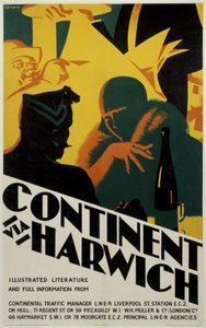 Continent via Harwich, LNER poster