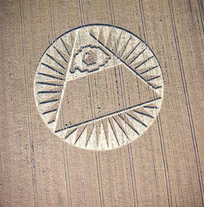 Crop circle in wheat field, Highclere, Hampshire, 21st July 2002 by Ferdinand Georg Waldmuller