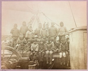 Arctic Expedition (1875-1876) by Captain George Nares: Group of natives on 