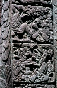 Hieroglyphs on Stela D at Quirigua, Izabal, Guatemala, Late Classic Period, c.600-900 AD by Hippolyte Lalaise Devéria