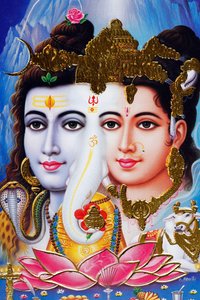 Hindu god Shiva and goddess Parvathi by . .