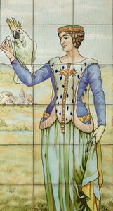 Interior View, Tile Panel, Painter Furcy Ernest Tondeur, Executor Boch Frères La Louvière