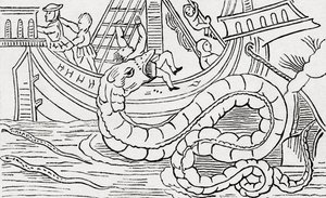 Man being eaten by a sea serpent by . .