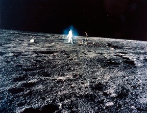 Manned Space Flight, USA, Apollo 12 Astronaut on the Moon by Ferdinand Georg Waldmuller
