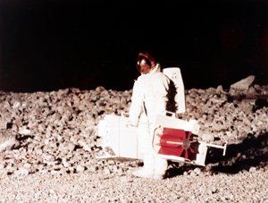Manned Space Flight, USA, Apollo, General, Training Practicing Lunar Surface Activities by Ferdinand Georg Waldmuller