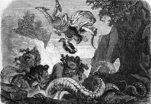 Perseus fighting the Gorgon