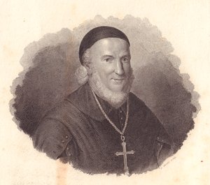Portrait of Italian Bishop Adeodato Turchi, copper engraving by G Guzzi from painting by Francesco Vicira by William Walcutt