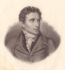 Portrait of Italian sculptor Antonio Canova, copper engraving by A Locatelli from painting by Giuseppe Bossi by William Walcutt