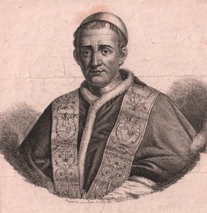 Portrait of Pope Gregory XVI (1765-1846), etching and burin, from live drawing, Rome, February 5
