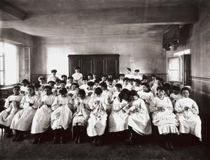 Professional School for Women in Florence: An Embroidery Lesson by Henry Charles Fehr