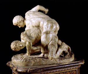 The Wrestler, copy of Greek sculpture 3rd century BC by Hippolyte Lalaise Devéria