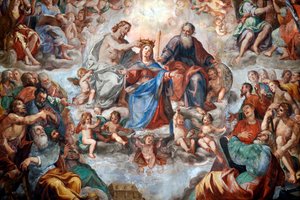 The Coronation of the Virgin, San Donato Church, Genoa, Italy by . .