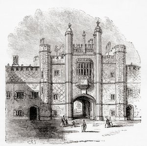 The gateway to Eton College, Eton, Berkshire, England, seen here in the 19th century.