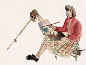 Woman Painting, ca 1930 by . .