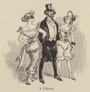 At the Opera by after Albert Robida