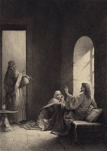 Jesus at the House of Martha and Mary by after Albert Robida