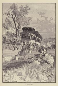 The Stagecoach by after Albert Robida