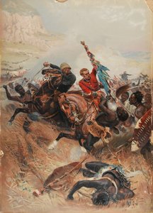 Lieutenants Melville and Coghill Saving the Colours, Zulu War of 1879 by after Alphonse Marie de Neuville