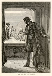 Mr. Fix on the watch, from Around the World in Eighty Days by Jules Verne