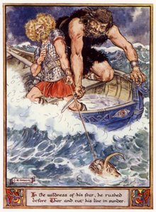 In the Wildness of His Fear, He Rushed Before Thor and Cut His Line in Sunder