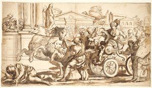 Tullia Driving Her Chariot Over Her Father’s Body by after Ciro Ferri