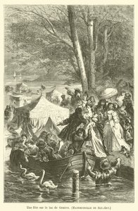 A Party on Lake Geneva, Mademoiselle de Scudery by after Emile Antoine Bayard