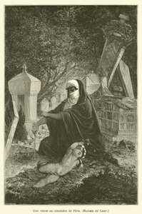 A Widow at the Cemetery of Pera, Maxime du Camp by after Emile Antoine Bayard