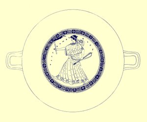 Artemis with Bow, Arrow and Torch, illustration from Greek Vase Paintings by J. E. Harrison and D. S. MacColl, published 1894