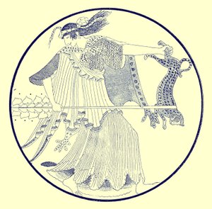 Maenad, illustration from Greek Vase Paintings by J. E. Harrison and D. S. MacColl, published 1894