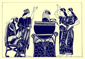 Medea Boiling the Ram, illustration from Greek Vase Paintings by J. E. Harrison and D. S. MacColl, published 1894