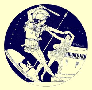 The Death of Troilos, illustration from Greek Vase Paintings by J. E. Harrison and D. S. MacColl, published 1894